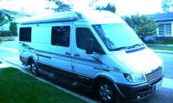 2005 Leisure Travel, "Free Spirit" Mercedes Turbo Diesel Avg 23 MPG
Complete camping outfit. Generator, auxiliary battery,
5000 lb towing hitch, backup camera, awing, outside shower,
air conditioner, heater, double bed, dinette, stove, microwave,
closet,