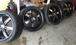 Set of wheels velocity 24" x 10" with lexani tires