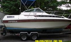 REDUCED FOR QUICK SALE!!! 1989 Imperial 2400 24ft. Cabin Cruiser, $3,000.00. Runs GREAT! Volvo Penta AQ211A (305ci. V8), Very clean interior, Clear Title. Resealed upper Stern-Drive. 2001 Long Trailer Co. galvanized self adjusting tandem axle trailer in