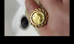 24k gold panda ring--size-6.250--6,5 grams--1600.00 retail-------cash--no pay pal-