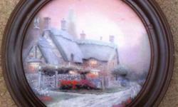 Up for sale, I have one Thomas Kinkade, Garden Cottages of England (McKenna's Cottage) 24k gold rimmed, limited edition plate with wood frame. From 1992, Bradex number: 84-K41-127.5. Plate number: 11608A. $35