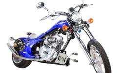 These choppers are sick and have lots of power!
This is by far not a mini chopper! Our chopper is a full size chopper with speeds of 75+ MPH. Our chopper is the most cost efficient and best looking bikes out there! This chopper has a powerful 250cc engine