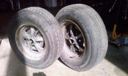 2 14inch x6.5inch wheels and like new tires from 1967 firebird