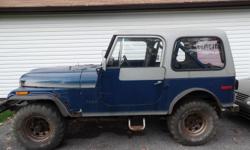 2 1980 cj7 1 complete 304 3 speed 33" tires hard top. the other is complete parts minus the body and frame. i have complete interior light blue,dash, windshield and frame, wiring harness, lights, rad and grille, tailgate, hood, brake booster, pettals, rag