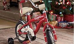 90.00 each. &nbsp;Made for kids ages 3 to 6, the Classic Flyer has a retro red-and-cream finish inspired by kids' bikes of yesteryear. It has removable training wheels, rear coaster brake, padded adjustable seat and handlebar, durable low step through
