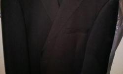 Pristine condition, worn just twice, purchased for over $100 from A1's Formal wear. Comes in a hanger suit bag. Top coat is size 42 long, and the pants are size 33 waist long. Made by Caravelli. I am 6'3", I think the pant length is around 34-36".
Call --