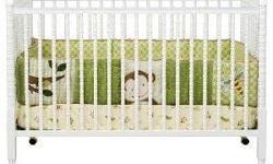 white delta jenni lind crib, 3-1 can be crib, day bed or toddler bed, paint did get scratched but 50 is a awesome price for this! you can look online and see the retail price is well over 125.00.. picture included is just a model **NOT ACTUAL CRIB** but