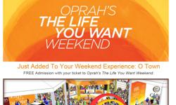 Three tickets to Oprah's Lifeclass weekend in Washington,&nbsp;DC&nbsp;(September 19-20) that includes admission into O town.
*Visit the Renewal Lounge to be refreshed and pampered
*Touch up your style and smile at the Reinvention Lounge and bring out
