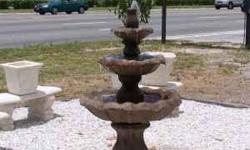 this is a nice stone fountain "new" i can even deliver it for 30.00 comes with pump ready to go!!!
