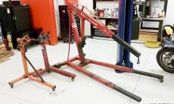 For sale- a 4000lb. Engine picker and two engine stands in as is condition. $200.