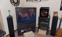 We have a big screen 48" T.V. with speakers and amp for sale. Great picture...need to move as we have no room to store these items. For more informaiton contact James @ -- or @ --.