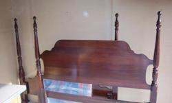 solid cherry 4 poster bed in very good condition-well-made-call between 10 am and 2pm