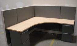 Used Knoll or equivalent cubicles.
6x6x48"H
Good condition.
2 pedestals.
20 stations available.
Spine powered.
Sold by pod only.
Delivery and installation available.
FREE CUBICLE FLOOR PLAN DESIGN.
Tel:1-800-939-7971
Fax:1-800-939-7975