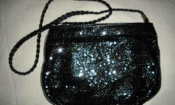 Come see any or all evening bags, Call 312-951-8082 **Local calls & pickup preferred or contact "GoNavis.com" to pick it up from me**
1)Evening Bag, shiny black, beaded look, braided undetachable shoulder strap, brass accents. 2 zippered compartments each
