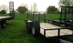5' x 12' +1' Dovetail New Trailer with MSO
Frame - 3 x 2 Angle
Top Rail and Uprights - 2 x 2 Angle
Tongue - 3 x 2 Angle, A-Frame (3" Channel Wrapped Tongue on 14')
Standard Fender
Dexter 3500# EZ Lube Axle
New 175/80 13" Tires
Treated Pine Floor
Spare