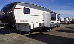 The Cherokee 275BH Fifth Wheel by Forest River is a lightweight yet feature packed fifth wheel. The rear 275BH includes a bunkhouse with a double bed with loft double bed above and shelving space. In the central area you will find a space-efficient