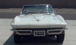 1964 CORVETTE, STING RAY CONVERTIBLE.
53,000 ORIGINAL MILES, PEARL WHITE, RED INTERIOR, HARD & SOFT TOP?S, AUTOMATIC, POWER WINDOWS & STEERING & BRAKESS.
$65,000. CALL TONY 928-566-8611