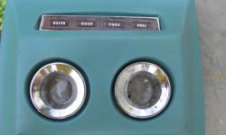 Teal overhead console for 68 cougar xr7. Some pitting on bezel but otherwise in very good condition. $ 75