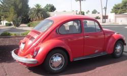 72 VW Beetle, red with white interior. New tires, brakes and interior all redone
Runs excellent. Must sell.