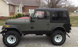 77 cj7 for sale
This jeep has been my project for a couple of years now. More new parts than I care to mention. Has 304V8 automatic trans and 4 inch lift. Also has had a fuel injection conversion kit installed. It still needs some love but runs good and