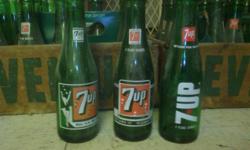 1950's-60's mint condition 7up bottles and crates...45 in all