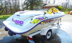 FOR SALE IS A 97 SEADOO SPEEDSTER JET BOAT,SUPER FAST,HAS A NEWER MATCHING SEADOO BOAT TRAILER ONLY 4 YEARS OLD,I HAVE HAD IT OUT TO THE LAKE ALL YEAR,,WITH THE TWIN 85 HP.JET ENGINES (170 HP pushing this little boat!) IT IS SUPER FAST,IT WILL SCARE