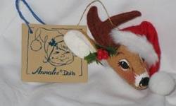 Annalee reindeer head ornament
approximately 3"
1992
#7815, comes with hang tag
there is no Annalee box or bag
pre-owned in great condition
If you are interested and not in the immediate area, this adorable Annalee ornament can be shipped.
For more info