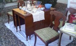 65 year old cherry wood dining room table + 4 chairs - good condition.
See at Yard Sale today - 10/17/10 until 2:00pm.
7408 N Meredith Blvd / 520-975-4211