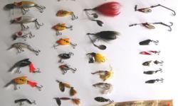 34 old fishing lures in very good to new condition from the 1950s and 1960s.
Will accept PayPal. These items can be shipped.