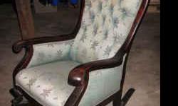 I purchased this antique rocking chair a few years ago from a dealer with the intent of refurbishing it. I love projects like this, however in the last while I have not had the time to dive into this one. It needs to be reupholstered, but otherwise it is