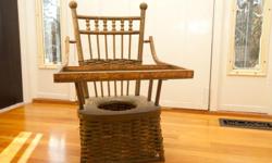 Antique Wicker Potty Chair with Tray
Local Sale only. No shipping anywhere.
Pick up and Cash only.
Thanks!
