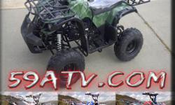 Kids Midsize ATV for Sale - New 2010 125cc Hunter , Fully Assembled w/Warranty!
On Sale Now - Limited Stock - $679
125cc Automatic w/Reverse, Throttle Governor, Double A-Arm Suspension, Hydraulic disk brake, and more.
We also have larger sized utility