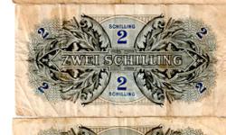 AUSTRIA ? 2 SCHILLING 1944 qty 3
My father when he was in the military he saved some of the money he had when stationed in Germany, he is now in his 80?s
ZWEI SCHILLING
ALLIIERTE MILITARREHORDE
SERIE 1944 IN OESTERREICH AUSGEGEBEN
This item is currently