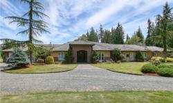 Gorgeous sprawling 4000 sq ft plus rambler on 10 park like acres. This lovely home has everything you could want in a home and more. As you enter through the private gated entry, you will find beautiful landscape grounds, a pond with a fountain, 3 bay