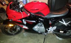 2009 hyosung gt650r comet under warranty with 275miles beautiful bike in mint condition red and black just like new bought new last month as a closeout bike will consider trades