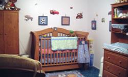 All Star Room DÃ©cor for Baby / Toddler - Retails for over $350 ? Like New Condition ? Includes Lamp, Rug, Crib Bumper, Crib Comforter / Quilt, Wall Hangings, Window Valance, Bed Skirt, (3) Fitted Sheets, Diaper Stacker, and Set of (3) Wicker Baskets w/