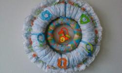 Hello,
I have the best gift for any babyshower! Diaper Wreaths. They are beautiful and make great gifts. We can decorate to cordinate to any theme or color scheme. Amount of add-ons determine price. (ex. toys/teething rings/pacifiers/decor.) Just let us