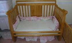 Convertible "Serenity" Crib & Dresser changing table in one.
Bought in Buy Buy Baby for over $1000.
Five years old and in perfect condition. Have all parts and assembly instructions kit. New mattress included
This beautiful crib is a natural tone color