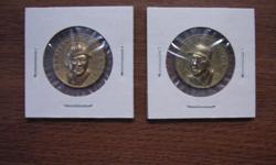 Baseball 1869-1969 Centennial Series Coins/Tokens (2)
Harmon Killebrew and Willie McCovey
1 inch diameter, raised portrait, NM
$9.00 for both