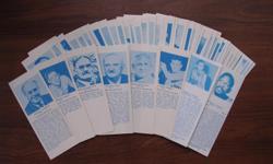 1968-74 Basketball Hall of Fame Bookmark almost Complete Set (52/53)
This extremely rare collectible set (NrMt to MT) was issued to commemorate men elected to the Basketball Hall of Fame. It originally had forty-six (46) cards, with the last seven (7)