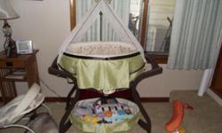 have a bassinet only like 4 months old my baby is 12 weeks and only used it like three times he has acid refluxs and can not lay flat it needs to go it moves back and forth and playes music my number is 561-493-2840
