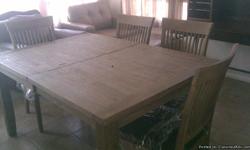 BRAND NEW JUST OUT OF THE BOXES BEAUTIFUL DRIFTWOOD TABLE & 6 CHAIRS WITH BUTTERFLY LEAF