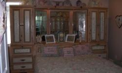Beautiful hand painted Vaughn bed set with mirror and dresser. Never used by owner.