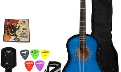 CLICK HERE: http://vwww.marshallup.com/beginner-blue-folk-acoustic-guitar-starter-pack.html
Beginner 38 Inch Folk Acoustic Guitar Set Blue with Extra Guitar Tuner, 38" Bag, 5 x Alice Picks, Strap, Guitar Strings Set
&nbsp;
Features:
This Guitar?s value
