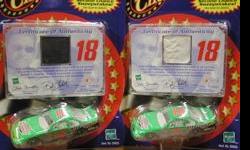 ITEMS ARE 2 BOBBY LABONTE 2002 TEAM AUTHENTICS MADE BY WINNERS CIRCLE UNIFORM PIECES WITH 1/64 SCALE INTERSTATE BATTERY DIECAST CARS. BOTH ARE IN MINT CONDITION.
PRICE SHOWN GETS BOTH ITEMS. ONE IS A WHITE UNIFORM PIECE, AND ONE IS BLACK.
ITEMS WOULD SHIP