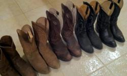 Five pairs of western/cowboy boots size 13. Two dress, one work, two casual. Original retail approximately $900+