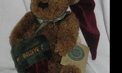 Elvin Q. Elfberg plush Boyds Bear
style #917301
approximately 10 inches high
issued 1997, retired 1999
Comes with hang tag which has name written on the front.
In great condition and displayed in a non-smoking home.
If you are interested and not in the
