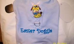 Brand new easter doggie shirt and harness for your special dog. Only 19.99, on sale for easter coming up so get yours before it's to late! Comes in all sizes and has a connection for your leash also so your dog can be fashionable in public. Email me today