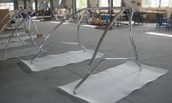 Tower is constructed of 2 inch polished aluminum. Towers can completely fold down for easy storage in garage or under cover. Will fit boats with a width of 74-108in. Can be installed in a few hours. Ships to you with everything needed for install