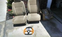 Pair of bucket tan cloth seats out of a Honda civic. Supposed to be for a project but never got off the ground. Comes with seat belts, visors, dash cover, after market Ichiban Tour Series Steering Wheel yellowish orange with hardware.
Asking $240obo
#661